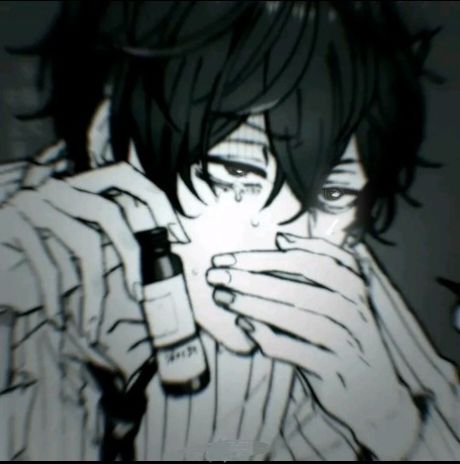 Avatar trắng đen anime buồn nam